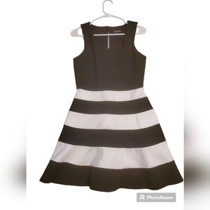Express Black and White Striped Cocktail Dress